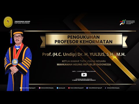 Pengukuhan Profesor Kehormatan Universitas Diponegoro Prof. (H.C. Undip) Dr. H. Yulius, S.H., M.H.