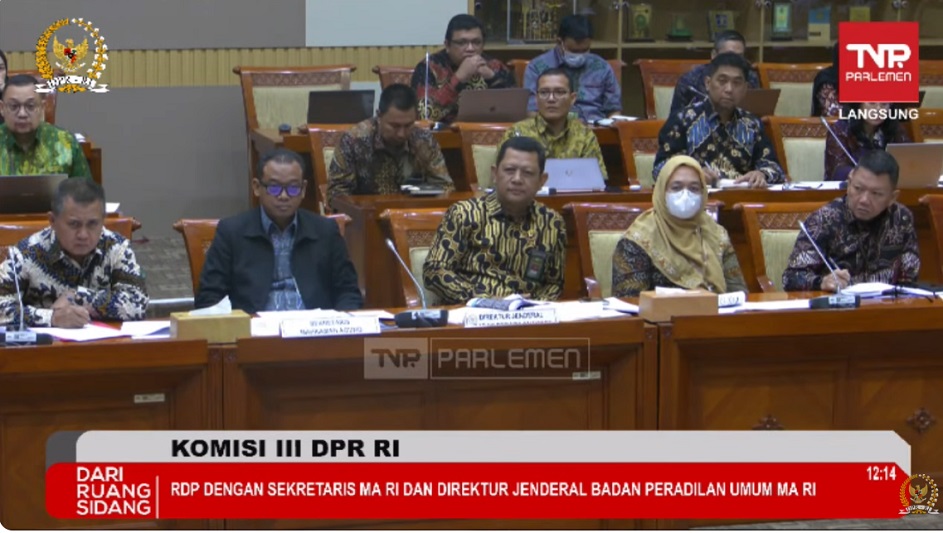 Komisi III DPR Adakan RDP dengan Sekretaris dan Dirjen Badilum MA, Bahas Apa?