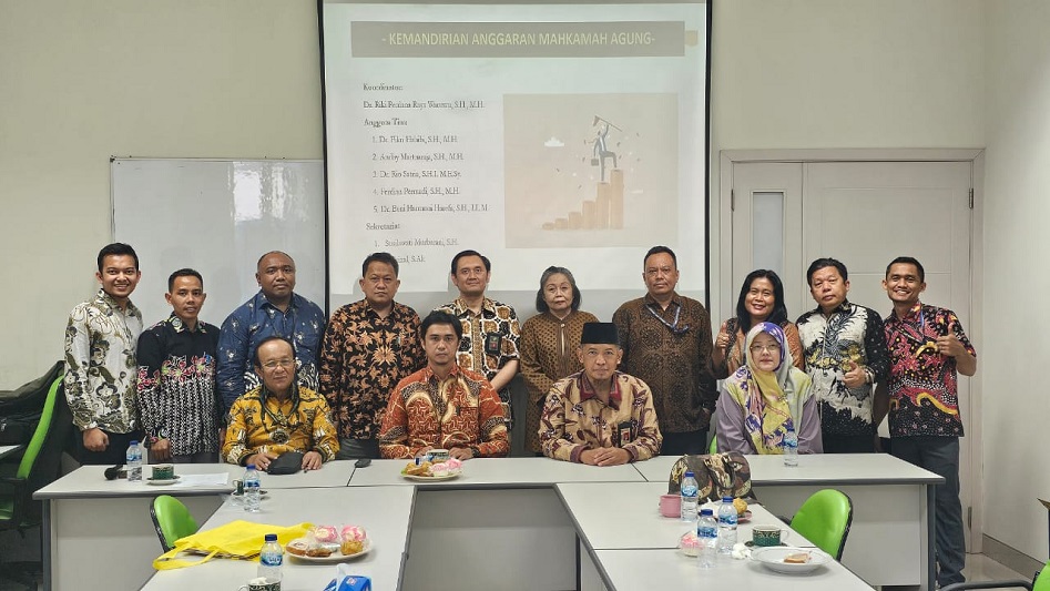 Mahkamah Agung Republik Indonesia melalui Pusat Strategi Kebijakan Mahkamah Agung (Pustrajak) melakukan audiensi dengan Fakultas Hukum Universitas Bhayangkara (FH Ubhara) Bekasi pada Jumat (2/5/2025). Foto dokumentasi humas MA