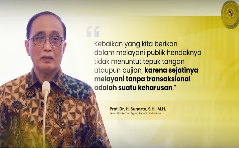 Ketua Mahkamah Agung (MA), Prof. Dr. H. Sunarto, S.H., M.H. Foto YouTube MA