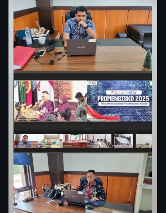 Dua hakim dari PN Pulau Punjung, yaitu Iqbal Lazuardi dan Mazmur Ferdinandta Sinulingga, mengikuti Program Mentoring Berbasis Risiko (Promensisko) 2025 yang diselenggarakan secara daring pada Kamis (8/5/2025). Foto dokumentasi PN Pulau Punjung.