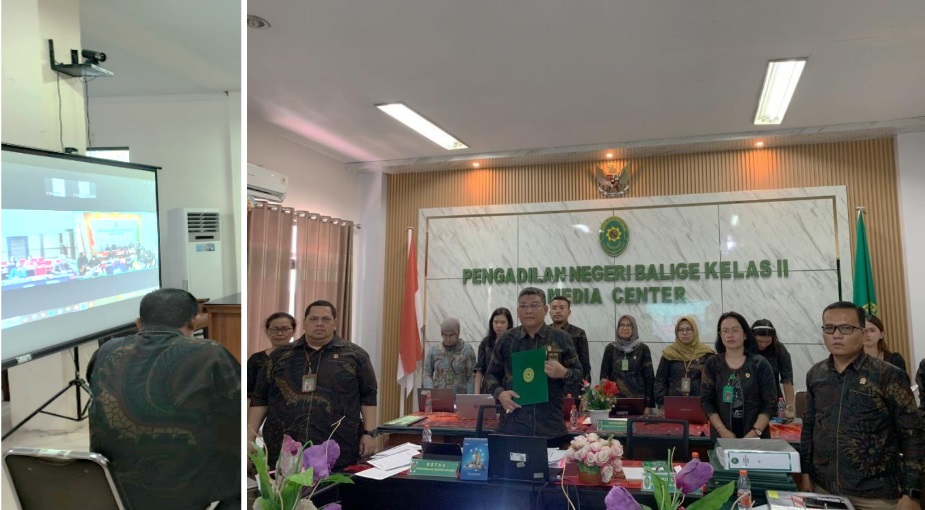 Untuk Pertama Kali, PN Balige Mengikuti Pengawasan Reguler dan Pembinaan PT Medan Secara Daring
