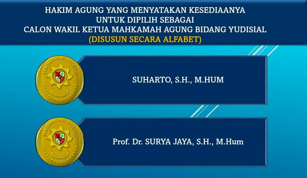 Daftar Hakim Agung yang menyatakan bersedia menjadi calon Wakil Ketua MA bidang Yudisial. Foto Humas MA