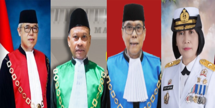 Kiri-Kanan: Nugroho Setiadji (KPT Jakarta), Muh. Abduh Sulaeman (KPTA Jakarta), Iswan Herwin (KPTTUN Jakarta), dan Tuty Kiptiani (Kadilmilti II-Jakarta). Foto PT Jakarta