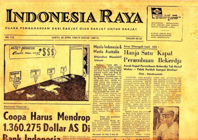 Harian Indonesia Raya dibredel era Orde Lama. Dokumentasi Akarpadinews.com