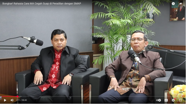 Tangkapan Layar dalam Podcast Bongkar! Rahasia Cara MA Cegah Suap di Peradilan dengan SMAP