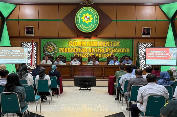 Pembinaan dan Pengawasan KPT Surabaya di PN Surabaya Kelas 1A Khusus. Dokumentasi Humas PT Surabaya