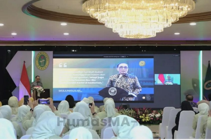 Ketua MA Sunarto saat peringatan HUT Dharmayukti Karini. Foto ; Humas MA
