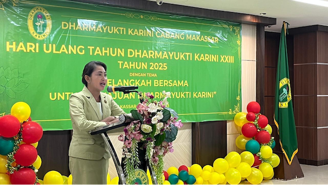 Peringatan HUT ke-23 Dharmayukti Karini di Makassar. Foto : PN Makassar
