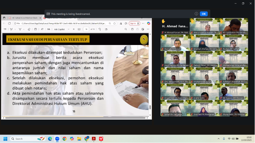 Wakil Ketua PA Pariaman Ikuti Blended Learning 10 Hari, Perkuat Tugas Eksekusi Perdata