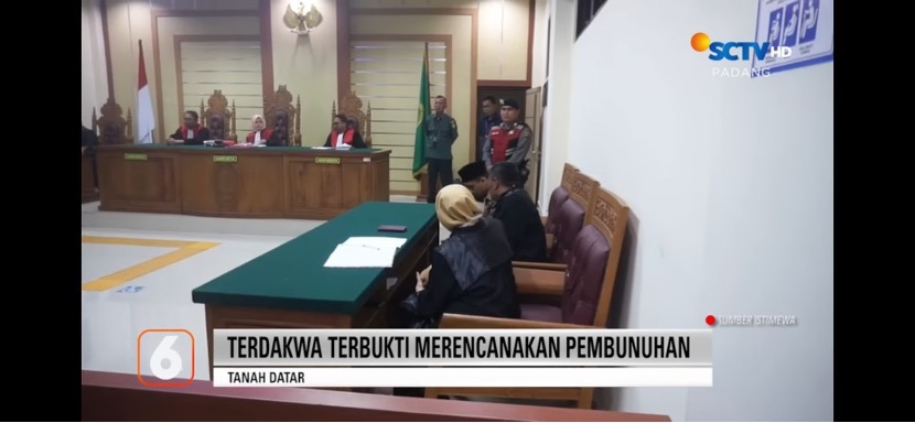 Persidangan pembunuhan berencana terhadap Siswa MTsN. Dokumentasi liputan 6 SCTV Daerah