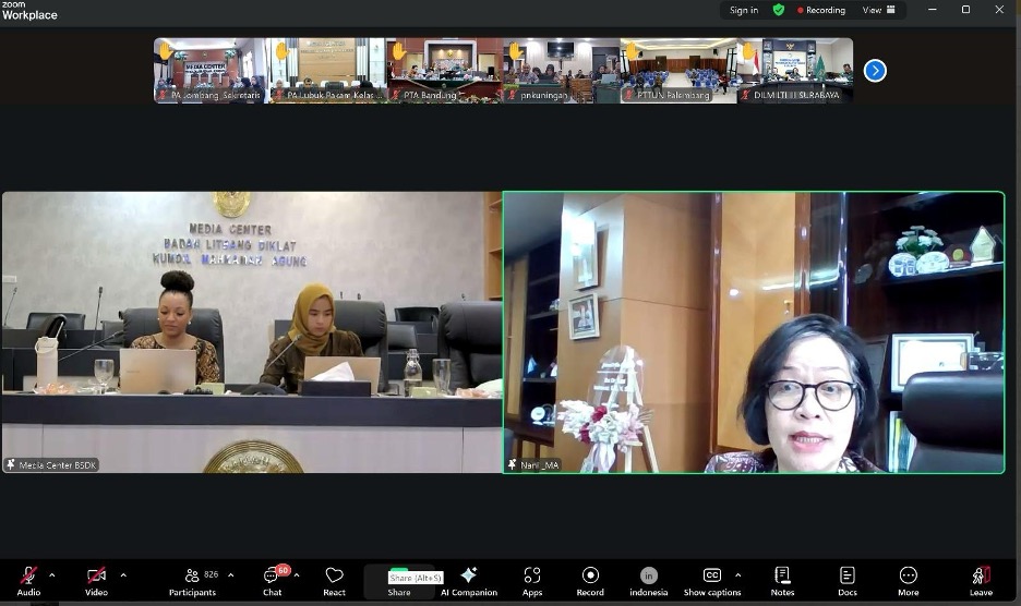 Webinar bertema Towards A Harrasment-Free Judiciary.. Foto ; Dokumentasi Penulis
