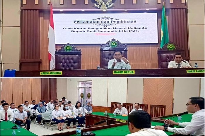 Ketua PN Kalianda mengenalkan diri dan memberikan bimbingan. Foto : Kalianda