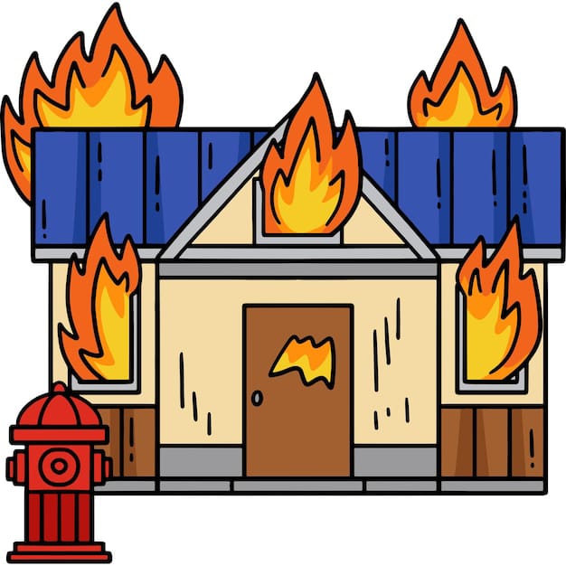 Ilustrasi mengenai kebakaran yang melanda Sebuah Rumah.
Foto : Freepik