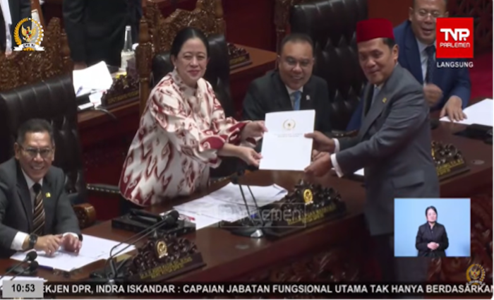 Pengesahan RKUHAP menjadi UU di DPR Ri. Foto : Tangkapan layar Youtube DPR Ri