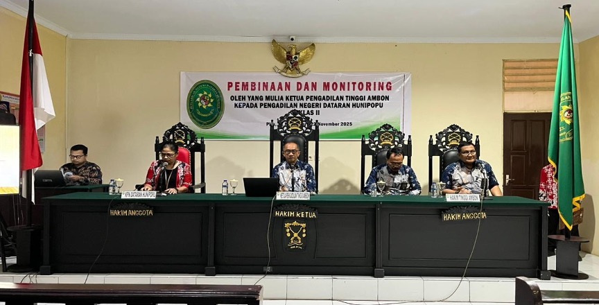 Kunjungi PN Dataran Hunipopu, KPT Ambon Tekankan Profesionalitas, Integritas, dan Tertib Rumah Tangga Aparatur