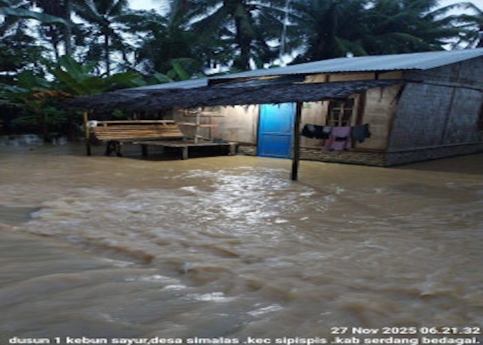 Banjir di wilayah Sumatera Bagian Utara. dok. BNPB