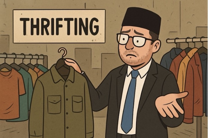 Ilustrasi thrifting. Foto : Ilustrasi oleh penulis