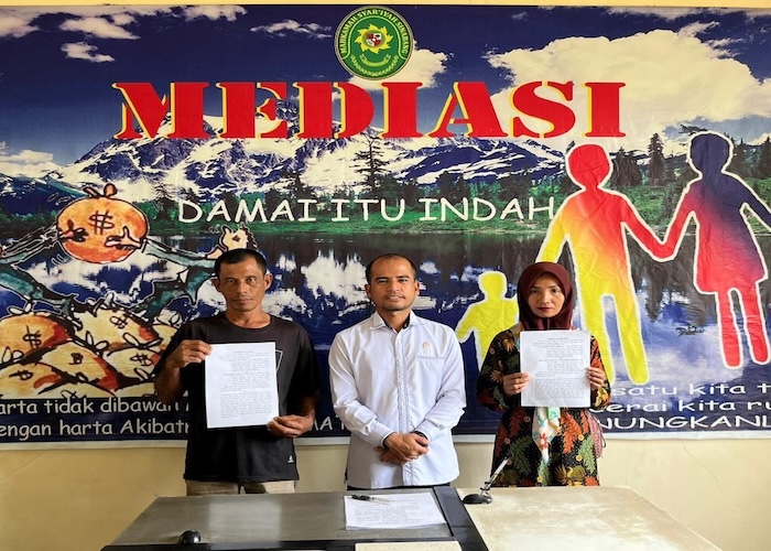 Kesepakatan perdamaian di Mahkamah Sinabang. Foto : Dokumentasi Mahkamah Syariyah Sinabang