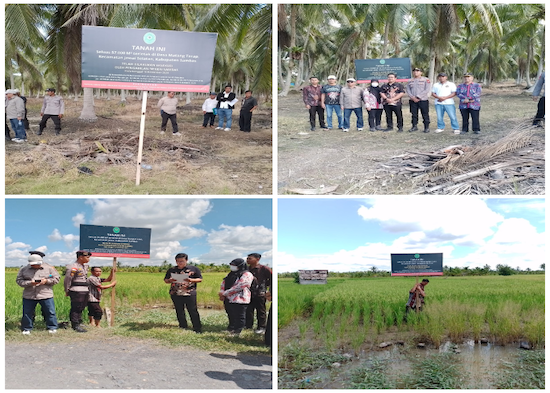 Pelaksanaan eksekusi lahan oleh PN Sambas. Foto : Dokumentasi PN Sambas