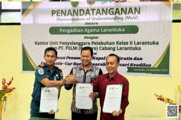 Penandatangan MoU PA Larantuka untuk mempermudah akses pencari keadilan. Foto : Dokumentasi PA Larantuka