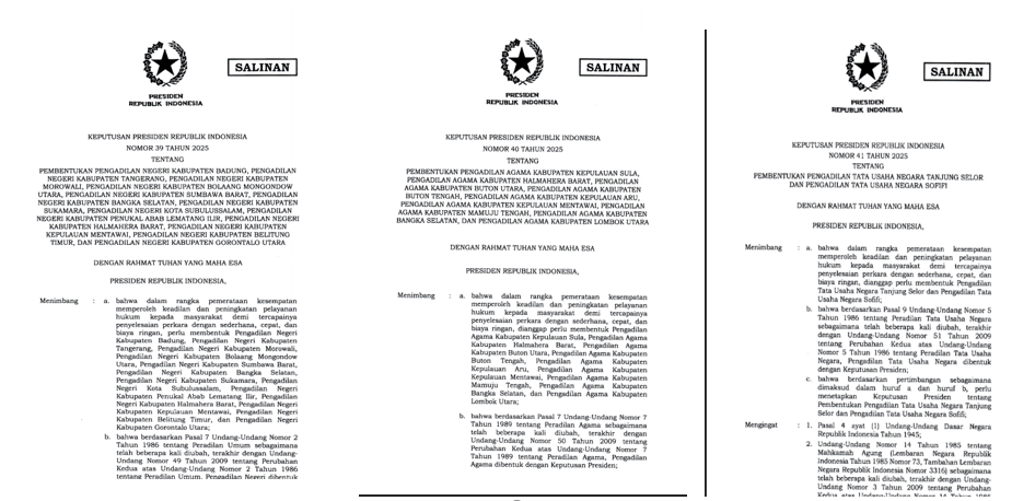 SAH, Presiden Prabowo Teken Keppres Pembentukan Pengadilan Baru, Apa Saja?