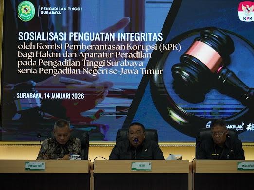 KPK Gelar Sosialisasi Integritas Hakim di Surabaya, Tekankan Peran Pimpinan sebagai Teladan