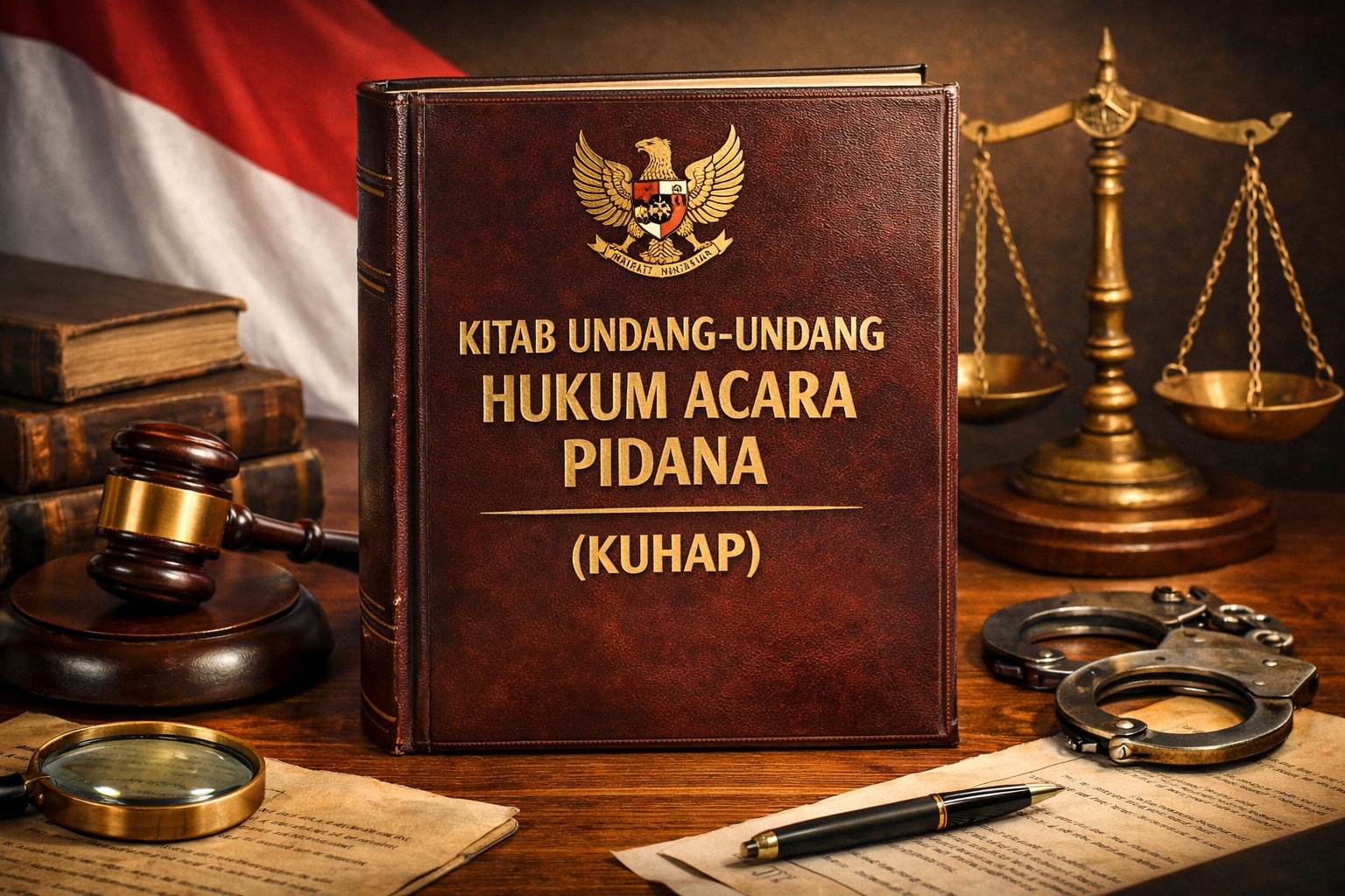 Ilustrasi Kitab Undang-Undang Hukum Acara Pidana (KUHAP). (Foto: Ilustrasi AI)