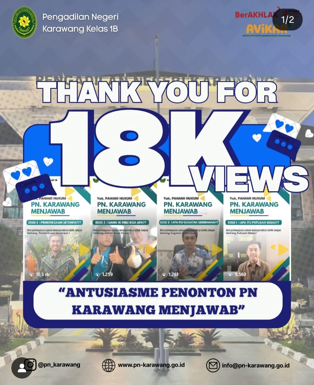 Poster Antusiasme Penonton "PN Karawang Menjawab"