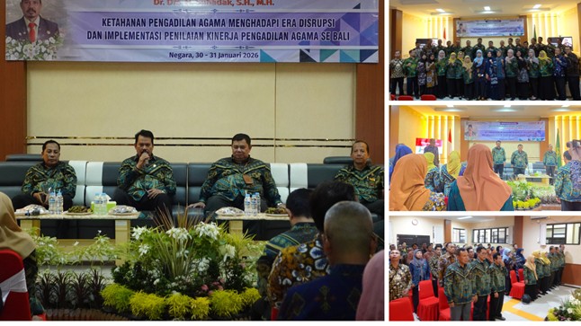 Kegiatan PTA Bali dalam memberikan Pembinaan penguatan ketahanan lembaga peradilan agama dalam menghadapi tantangan era disrupsi | Dok. PA Negara