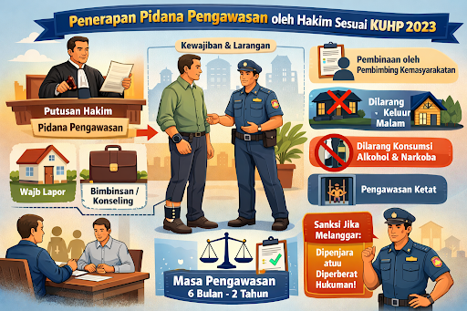 Ilustrasi Penerapan Pidana Oleh Hakim sesuai KUHP 2023 | Dok. Penulis