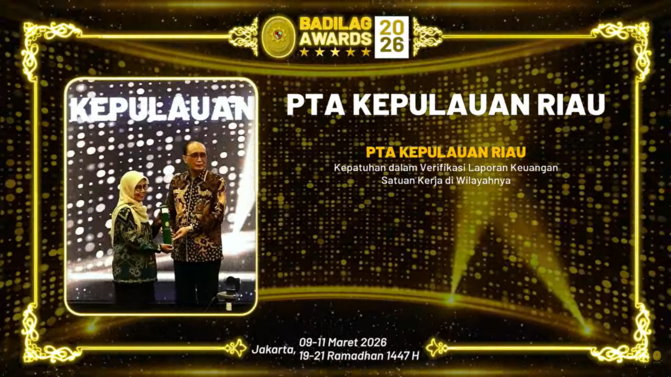 Membanggakan! PTA Kepri Terima Badilag Awards 2026