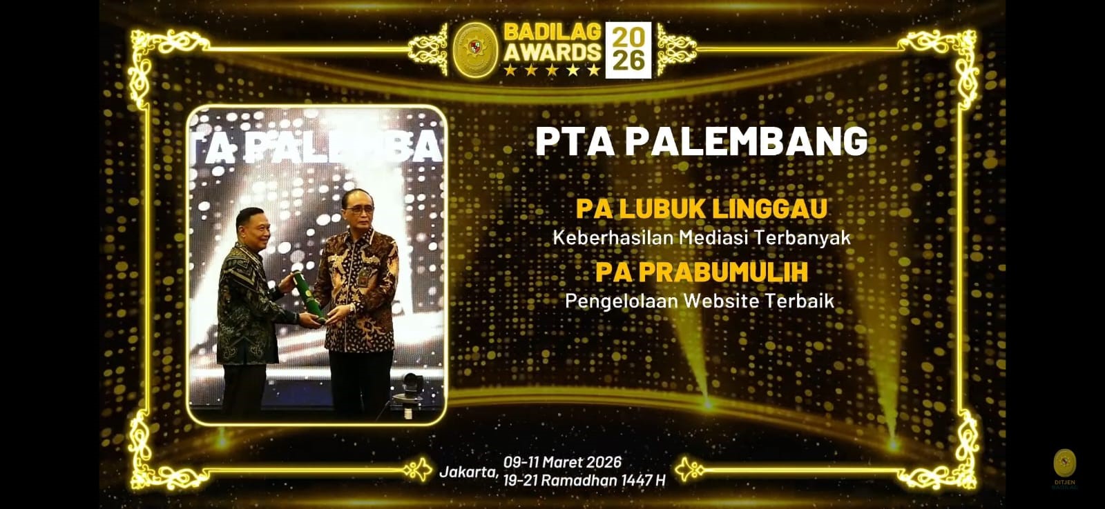 Website Bukan Sekadar Etalase: PA Prabumulih Sabet Badilag Awards 2026