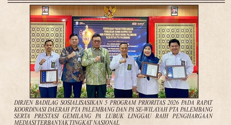 PENGADILAN AGAMA LUBUK LINGGAU RAIH 10 PENGHARGAAN