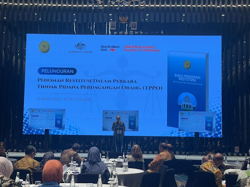 Ketua Mahkamah Agung RI membuka agenda Peluncuran Buku Pedoman Restitusi dalam Perkara Tindak Pidana Perdagangan Orang | Dok. Humas MA