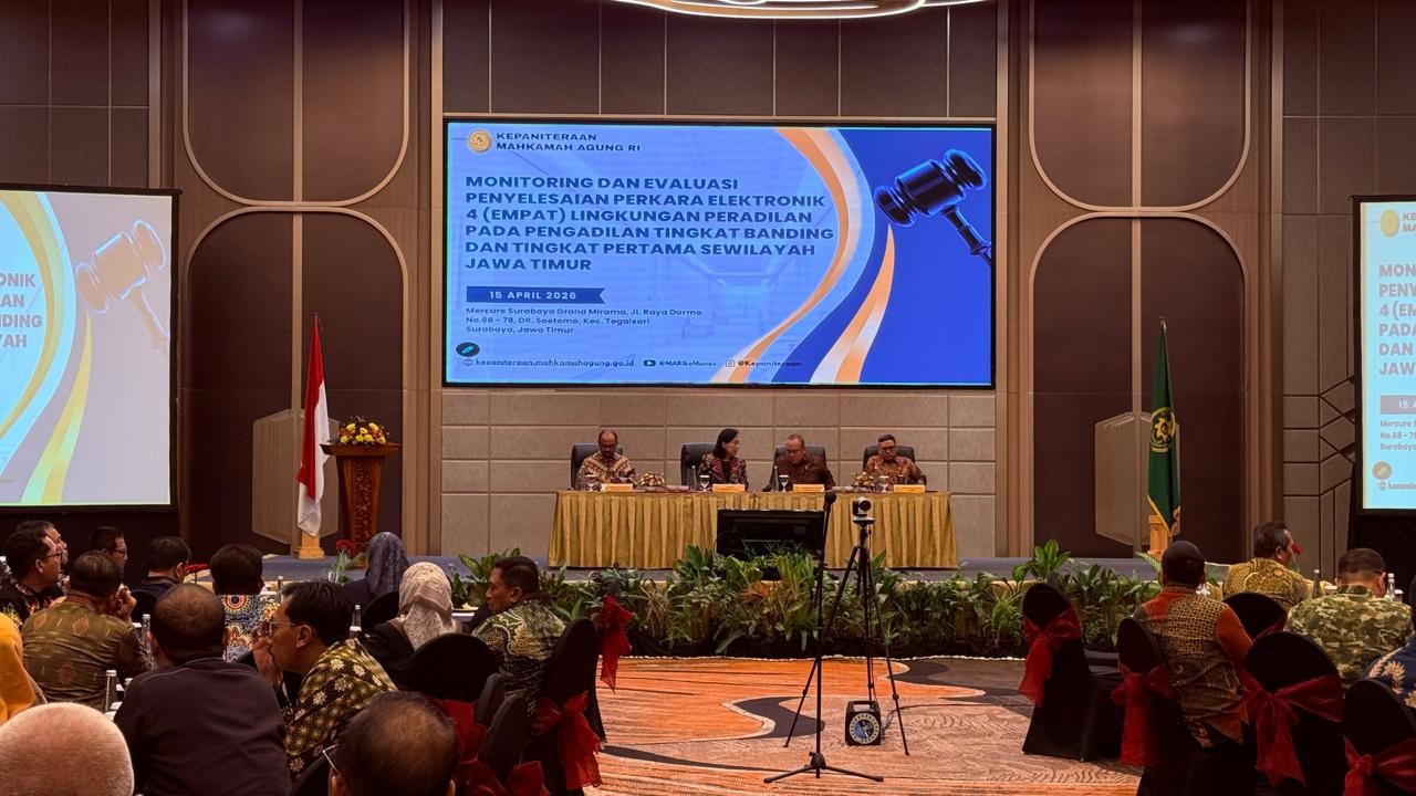 (Foto: Mahkamah Agung Gelar Monitoring dan Evaluasi Berkas Kasasi Elektronik di Surabaya | Dok. PT Surabaya)