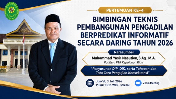 (Foto: PTA Kepulauan Riau menggelar Pertemuan Bimtek Pembangunan Pengadilan Berpredikat Informatif secara daring melalui Zoom Meeting | Dok.  Muhammad Rizqi Hengki)