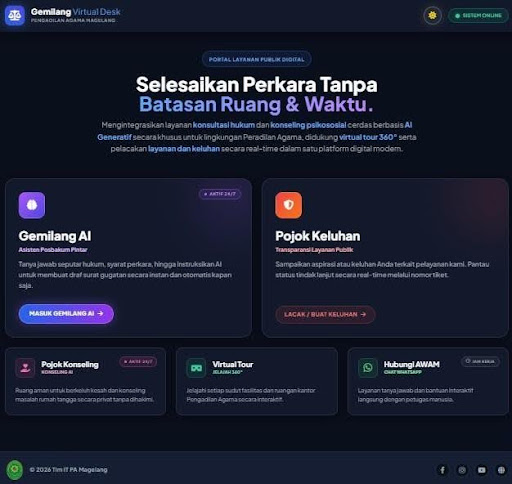Gemilang AI Virtual Desk Pengadilan Agama Magelang | Dok. PA Magelang